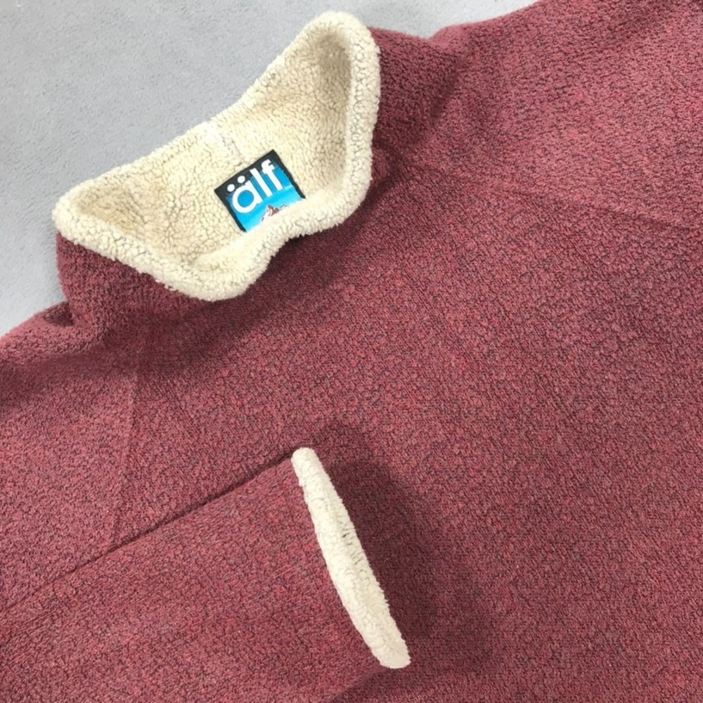 Vintage Kuhl Sweater Alf Womens Large Red Alfpaca Fleece Mock Neck Pullover